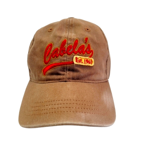 Noble Wear Accessories Cabelas Est 961 Brown Baseball Hatcap Size